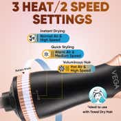 Vega Litstyle L3 Volumizer Hair Blow Dryer Brush with 3 Heat-2 Speed Settings (VHSD-03)