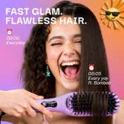 Bombae Pro Ceramic Ionic Hair Straightener Brush - 5X Less Frizz 2X More Volume (1 pc)