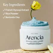 Arencia Fresh Blue Hyssop Rice Mochi Cleanser - Gentle Exfoliating Korean Pore Cleanser (120 g)