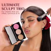 Pilgrim 3-in-1 Face Palette Blush, Highlighter & Contour - Sultry Romance (12 g)
