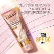Lakme Peach Milk SPF 50 Sunscreen Moisturiser with 2% Pro-Ceramides & Peptides (100 g)