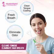Majestique Flexible Easy-to-Use Plastic Tongue Cleaner for Adults & Children (3 pcs)
