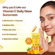 Mamaearth Vitamin C Daily Glow Sunscreen with Vitamin C & Turmeric for Tan Protection (50g)