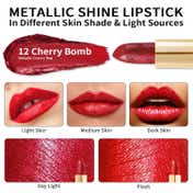 Oulac Metallic Shine Lipstick - 12-Cherry Bomb (4.3 g)