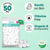 Vega Cotton Balls for Makeup Remover, Multi Purpose Use CB-01 (50 pcs)