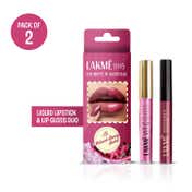 Lakme Liquid Lipstick + Gloss Kit - Pink (2 pcs)