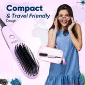 Vega Mini Hair Straightener Brush-Natural Straight in Few Min for Women 2 Heat Settings (VHSB-05)