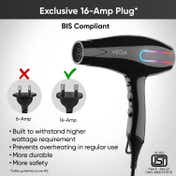 VEGA Blow Pro 2400W Hair Dryer with Comb Concentrator & Diffuser Nozzles (VHDP-05)