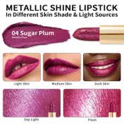 Oulac Metallic Shine Lipstick - 04-Sugar Plum (4.3 g)