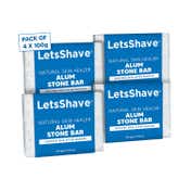 LetsShave Alum Stone Bar Fitkari for Razor Cuts, Skin Tightening (4 pcs)