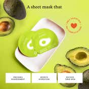 Foxtale Nourishing Sheet Mask with Hyaluronic Acid and Avocado, Men & Women - Pack of 3 (26 g)