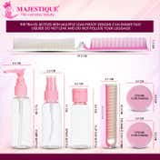 Majestique Travel Bottle Kit for Toiletries with Pouch (6 pcs)