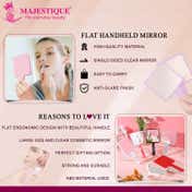 Majestique Flat Handheld Compact Makeup Mirror for Women - Purple