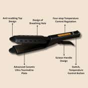 Ktein Curling & Straightening Iron with 4 Gears & Ceramic Ultra Tourmaline Plates