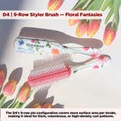 Denman D4 9-Row Curl Definer & Styler Brush Floral Fantasies