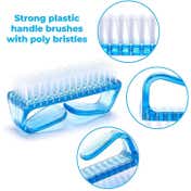 Bronson Professional Nail Brush For Pedicure Scrubbing Cleaner Brush - Color May Very (2 Pcs)