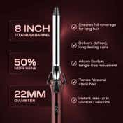Ikonic Professional Curling Tong 2.0- 22mm Hair Curler, Scarlett Limited Edition