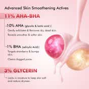 mCaffeine 11% AHA BHA Strawberry Body Lotion for Smooth Skin (200 ml)