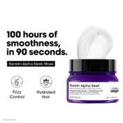 L'OREAL PROFESSIONNEL Keratin Alpha Sleek Mask for Frizz Free and Hydrated Hair (250 ml)