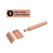 Hajamat Scythe Double Edge Safety Razor, Stainless Steel 304, Rose Gold Finish