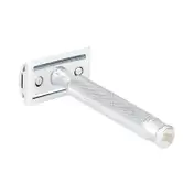 Hajamat Scythe Double Edge Safety Razor, Stainless Steel 304, Chrome Finish