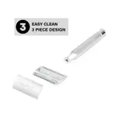 Hajamat Scythe Double Edge Safety Razor, Stainless Steel 304, Chrome Finish