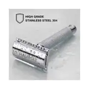 Hajamat Scythe Double Edge Safety Razor, Stainless Steel 304, Chrome Finish