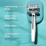 LetsShave Evior 6 Portable Razor World's First 6 Blade Razor with Lubricating Strip Women (1 pc)