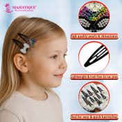 Majestique Pearl Stone Embellished Hair Tic Tac Clips in Mixed Designs (10 pcs)