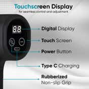 Vega Hand Massage Gun for Body Pain Relief with USB-C Charging, 6 Attachment-Speed Setting, VHMG-01