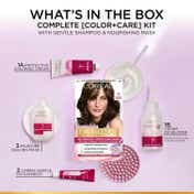 LOreal Paris New Excellence Creme Hair Color With Hyaluronic Acid, 4 Natural Brown, (100gm + 72ml)