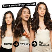 Alan Truman Blow Styling Brush-Blow Dryer Brush+Hair Straightener Hot Brush in One with Storage Case