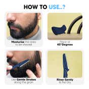 LetsShave Beard Pen Styler & Trimmer - White, Blue (3Pcs)
