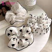 Majestique Organza Silk Scrunchies Fluffy Hair Bands (3 pcs)
