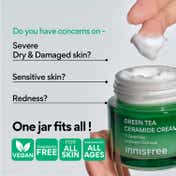 Innisfree Green Tea Ceramide Cream Korean Hydrating Moisturizer for Barrier Repair & Glass Skin (50 ml)