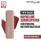Maybelline New York Serum Lipstick Matte 1-Swipe Lush Color 8HR Hydration - Coffee Run (3.4 g)