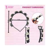 Majestique Double Layer Twist Plait Headband with Pearl Flower Alligator Clips (3 pcs)