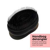 Alan Truman Handbag Detangler - Compact Detangling Brush - Black