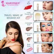 Majestique 5 in 1 Makeup Brush Set with Mirror (6 pcs)