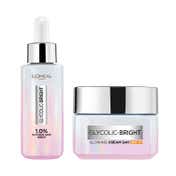 L'Oreal Paris Glycolic Bright Skin Brightening Routine - Pack of 2 (Serum & Cream)