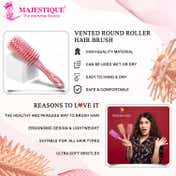 Majestique Vented Round Hair Brush - Pink