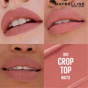 Maybelline New York Serum Lipstick (Matte) 8Hr Hydration + one-swipe bold color - 001 Crop Top (4.5g)