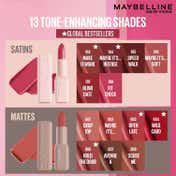 Maybelline New York Serum Lipstick (Satin) 8Hr Hydration + one-swipe bold color - 108 Fit Check (4.3g)