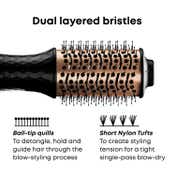 Alan Truman Mini Blow Compact Travel Blow Brush - Black & Gold