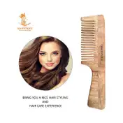 Majestique Wooden Wide Tooth Hair Comb