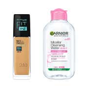 Maybelline New York Fit Me Liquid Foundation, 310 with Garnier Micellar Cleansing Water Combo