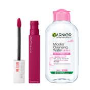 Maybelline New York Super Stay Matte Ink Lipstick, 120 + Garnier Micellar Cleansing Water Combo