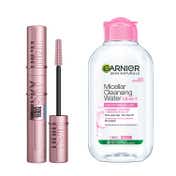Maybelline New York Sky High Waterproof Mascara with Garnier Micellar Cleansing Water Combo