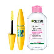 Maybelline New York Volume Express Colossal Mascara with Garnier Micellar Cleansing Water Combo