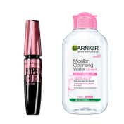 Maybelline New York Hypercurl Mascara Waterproof, Black, with Garnier Micellar Cleansing Water Combo